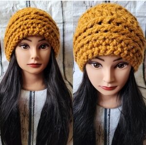 Crochet Chunky Marigold Beanie Hat